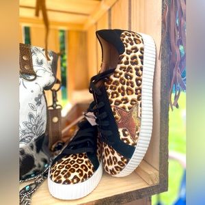Myra Bag Blk Leopard Sneakers NWT
